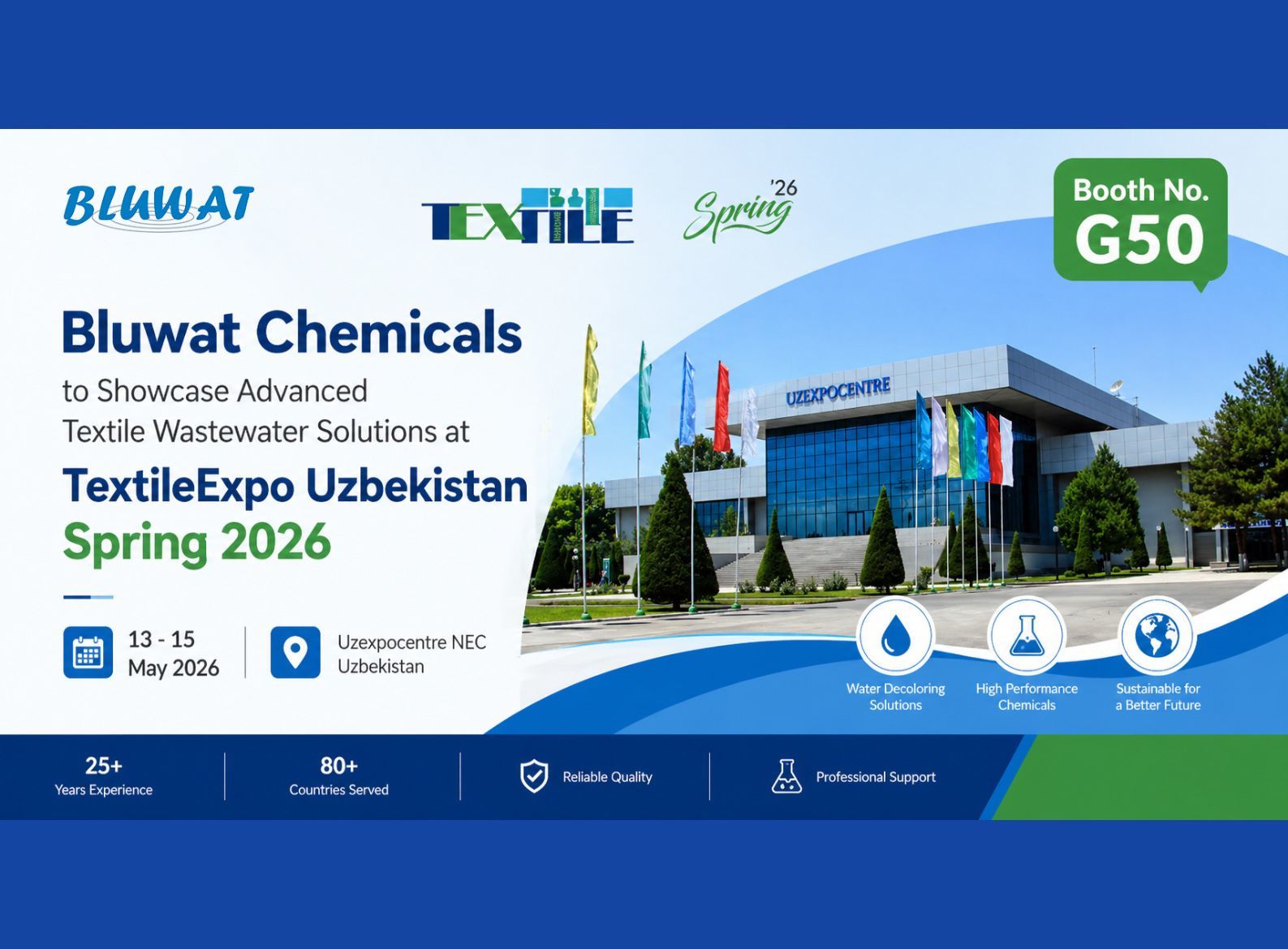 Blog perusahaan terbaru tentang Bagaimana Bluwat Chemicals Mendukung Proyek Pengolahan Air Limbah Tekstil di Uzbekistan