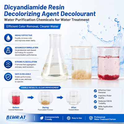 membeli BWD-01 Agen Decoloring Air - 55% Isi Padat Agen Decoloring Dicyandiamide Resin untuk Pengolahan Air Limbah Industri pembuatan online