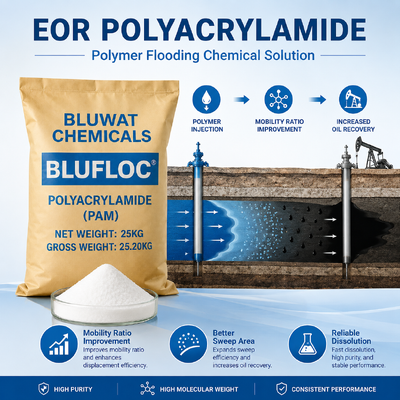 membeli BLUFLOC Anionic Polyacrylamide 20 hingga 100 Mesh untuk Stabilisasi Cairan Pengeboran Minyak dan Gas pembuatan online
