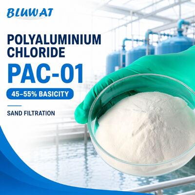 membeli 45-55% Basicity 25kg Bag PAC-01 Polyaluminium Chloride untuk Pengolahan Pra Filtrasi Pasir pembuatan online