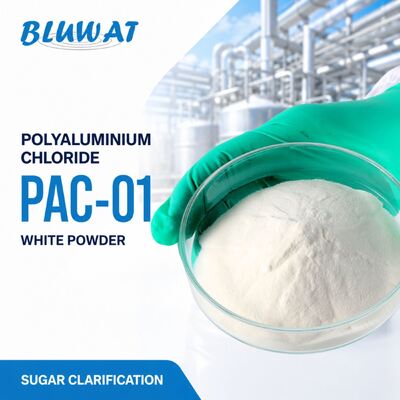 membeli 45-55% Kebasaan Bubuk Putih PAC-01 Polialuminium Klorida untuk Klarifikasi Gula pembuatan online