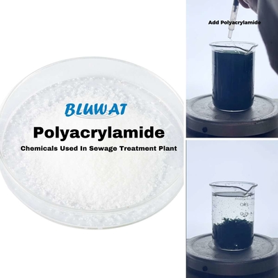 Bahan Kimia Polyacrylamide Polyelectrolyte Flocculant Sewage Treatment Plant 25 juta